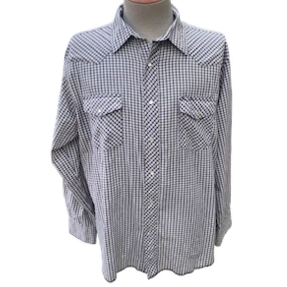 Wrangler Western Shirt Men’s XL Pearl Snap Button Font and Coffs.  Yellowstone C - Picture 1 of 10